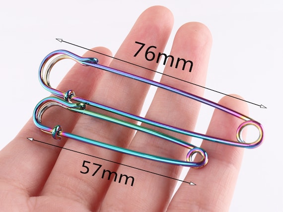 Safety Pins Brooches Big Safety Pins Safety Knitting Stitch Holder Pins  Blanket Pins Rainbow 57/76mm 10pcs 