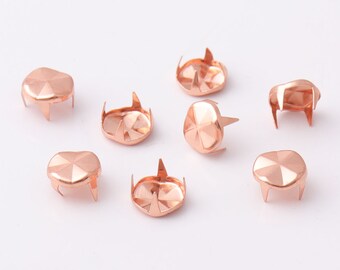 9mm oro rosa Nailhead studs Metal Studs Spot Nailheads Spikes Punk Rock Nailheads Spikes Rivets nailheads Decoraciones Hallazgos