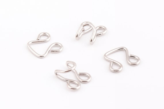 20set Silver Hook and Eye Clasp Hook and Eyes Fasteners for