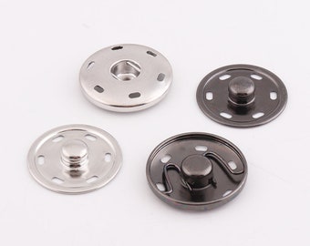 14 set Snap Fastener 30mm Gunmetal Silver Press Studs Snap Buttons Leather Craft Closure Fasteners for purse bag clothing