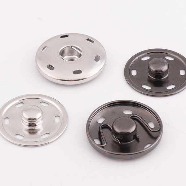 14 set Snap Fastener 30mm Gunmetal Silver Press Studs Snap Buttons Lederen Craft Sluiting Bevestigingsmiddelen voor portemonnee tas kleding