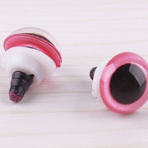 10pcs 12mm Plastic eye pink Safety eyes Doll Eyes amigurumi eyes toy eyes Animal Eyes Safety Eye craft eyes for doll making