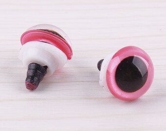 10 Stück 12mm Kunststoff Auge Rosa sicherheitsaugen, die Puppenaugen Amigurumi Augen Augen Tier Augen Sicherheitsaugen Handwerk Augen für Spielzeug Puppe machen