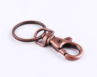 10pcs Keychains Lobster clasp with Split Keyrings Swivel key chain clasp Keychain Key Ring With Lobster Swivel Clasps