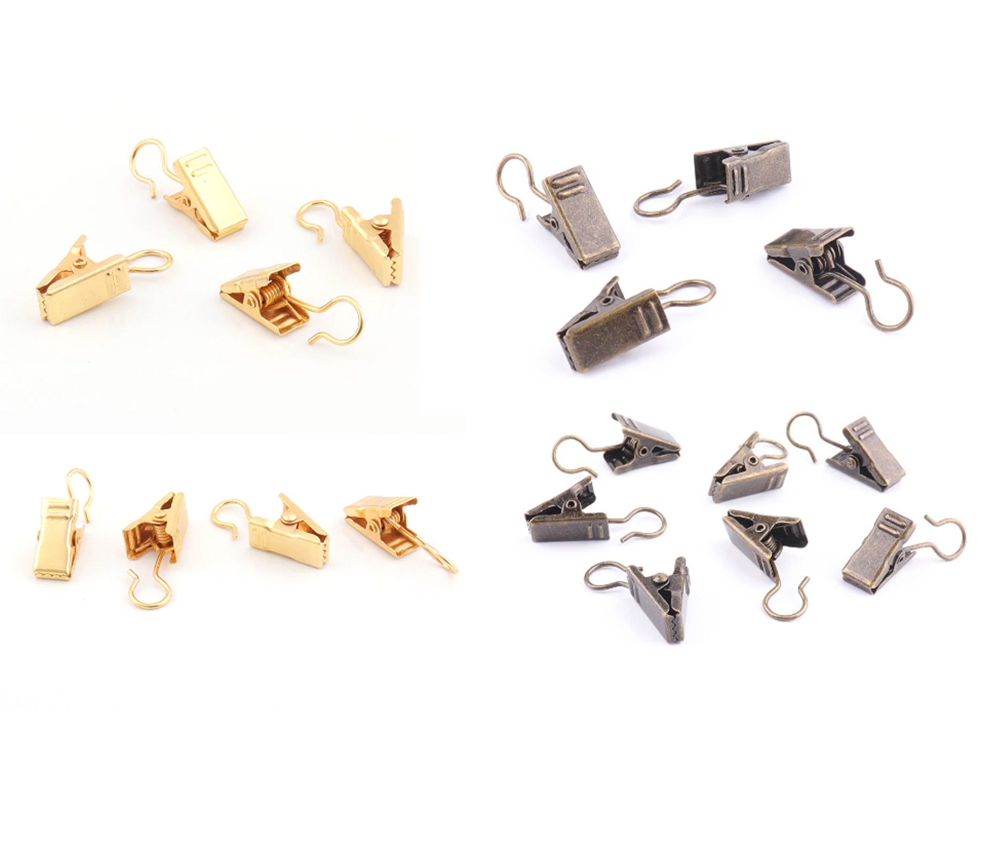 Gold Bronze Curtain Clips Metal Bulk Clips Clips Spring Clips Etsy