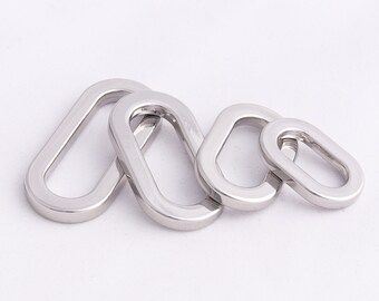 Oval O rings Purse Rings/Loops Flat O Rings Oval Buckle Strap Connector Rings Bag Making Hardware 10pcs