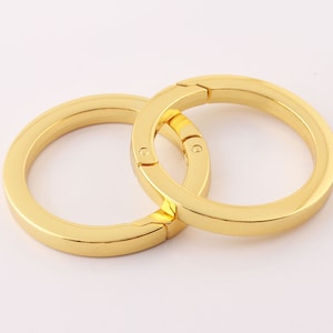 Gold Spring gate ring 43mm(od) o-rings round gate ring spring ring clasp push gate o ring Push Snap Hooks
