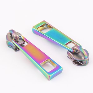 4pcs Rainbow Zipper Pulls 4mm inner wide nylon zip pulls zip slider zipper tape zipper pull purse zipper fastener for sewing bag making