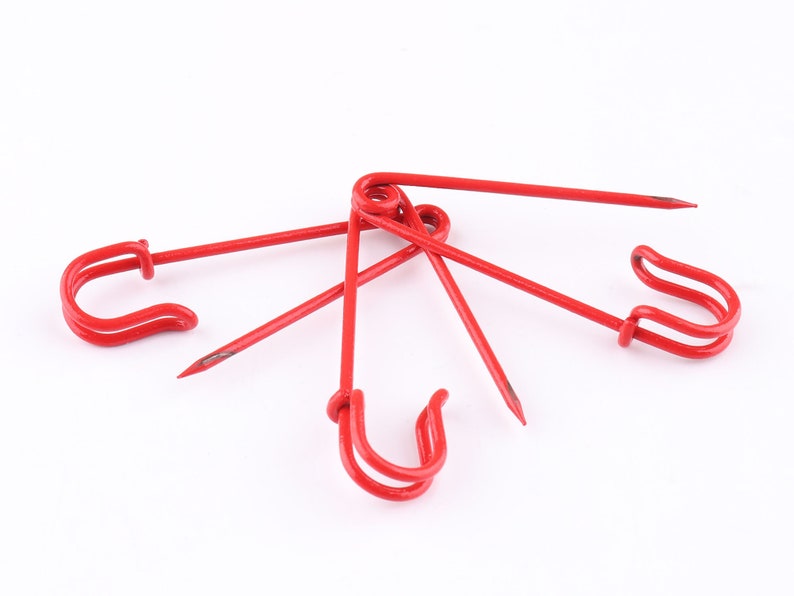 Red Safety Pins Brooch Pins Bar Pins Blanket Skirt Pin Shawl Etsy