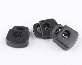 Plastic cord stopper spring toggle Single Hole Cord Toggle Lock Rope Buckle for clothing 9mm hole 50pcs