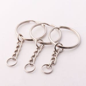 10pcs 25mm(ring) Key Chain Rings 55mm Keychain Charms Silver Key Chains Diy Key Chains Key ring chain
