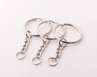 10pcs 25mm(ring) Key Chain Rings 55mm Keychain Charms Silver Key Chains Diy Key Chains Key ring chain