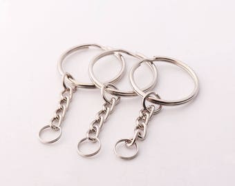 10pcs 25mm(ring) Key Chain Rings 55mm Keychain Charms Silver Key Chains Diy Key Chains Key ring chain