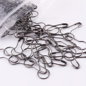Safety Pins Stitch Markers, Crochet Safety Pins Bulb Pins knitting Pin Removable Stitch Markers Gunmetal 100/500pcs