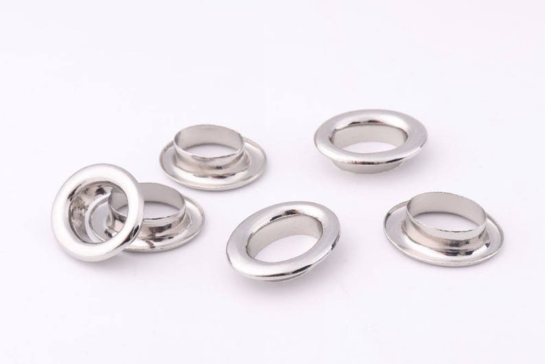 20set Eyelets With Washer Silver Grommet Eyelet Rivets Oval Etsy