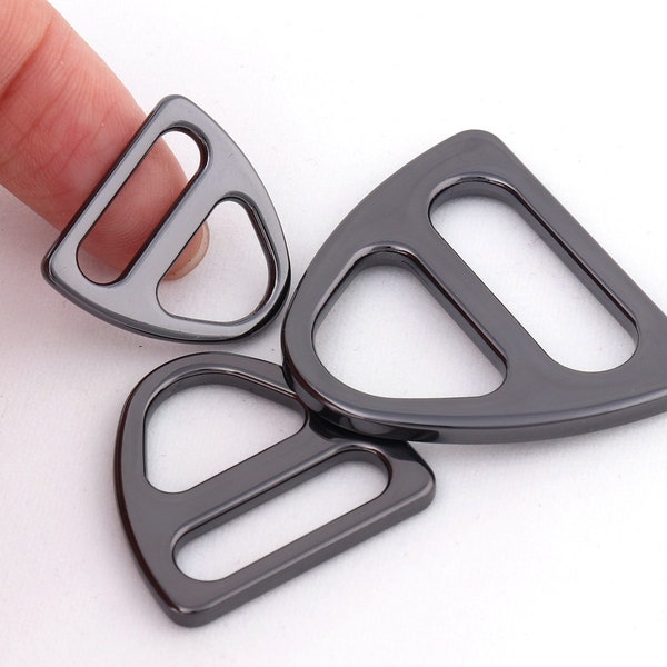 Strap Buckle Triangle Buckle Double Rings Slot and Hole Loop Connect Buckle  Purse Hardware Gunmetal 8 pcs