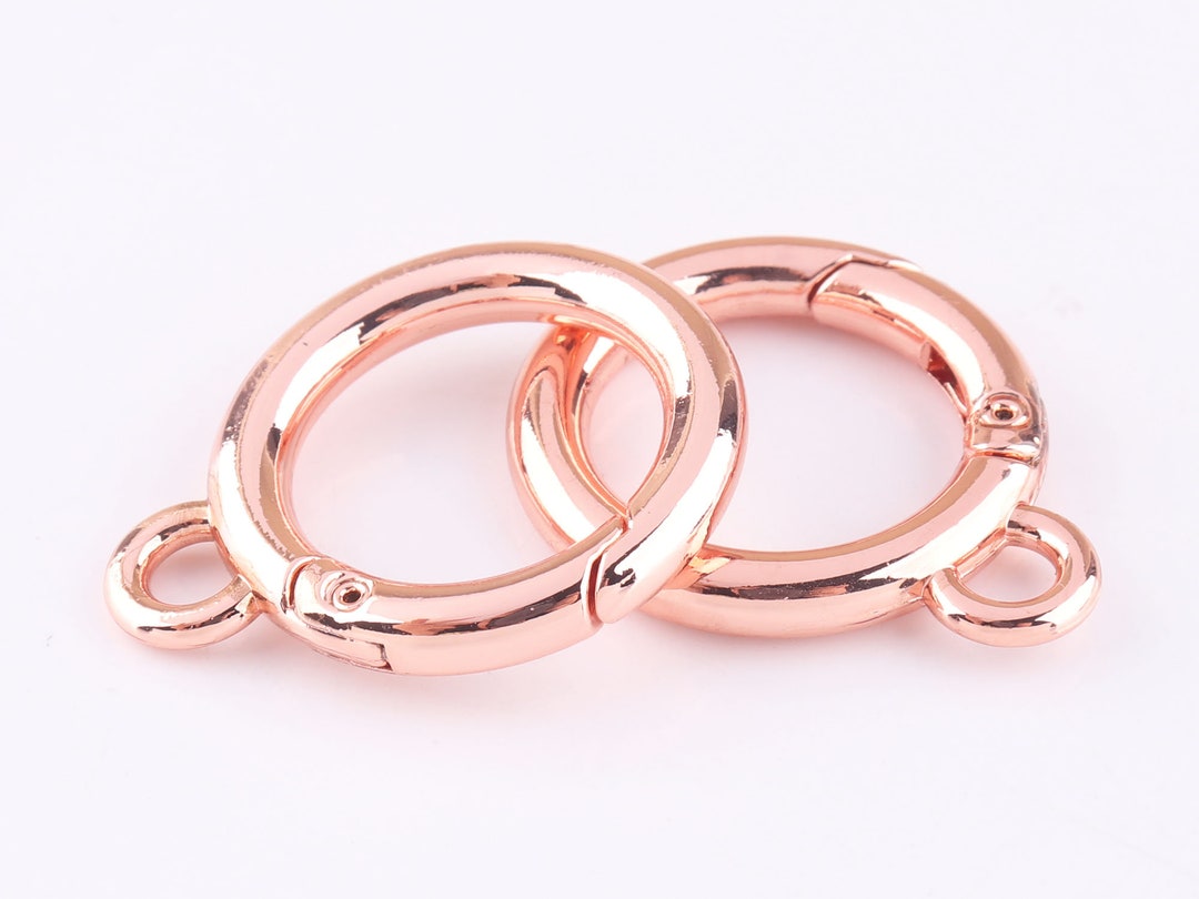 Gate Loop Ring Rose Gold Spring Gate Ring Metal With Loop O Ring Spring Ring Clasp ...