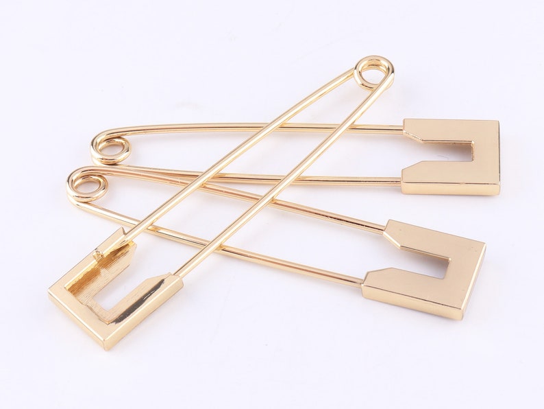 Kilt Pins Brooch Pins Larger Safety Pins Big Pins Safety Pins Findings Charm Pin 70mm Gold 1-8pcs image 1