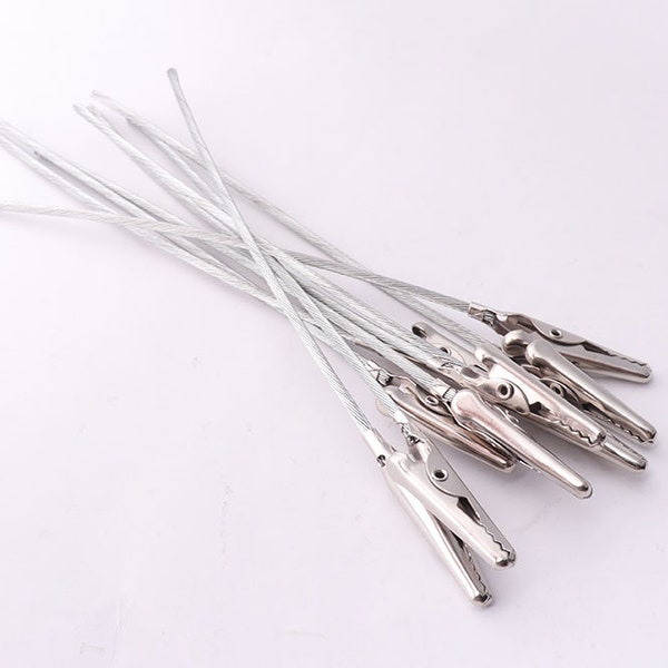 10pcs Silver clips with teeth Clamps metal clips Single Prong  Clips