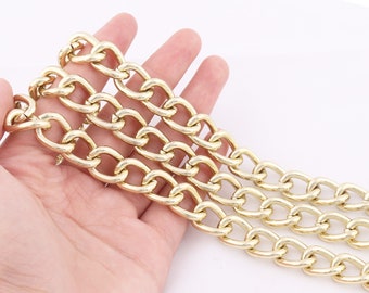 Chains, Curb Chain Link Chain Chunky Chain Bag Strap Chain purse chain Replacement 17*12mm 3FT