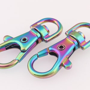 Swivel Clasp Swivel Hook Trigger Snap Hooks Purse Clasp Swivel Lobster Clasp For Purse Straps/Keychain Rainbow 3/8&quot;inch(9mm) 10pcs