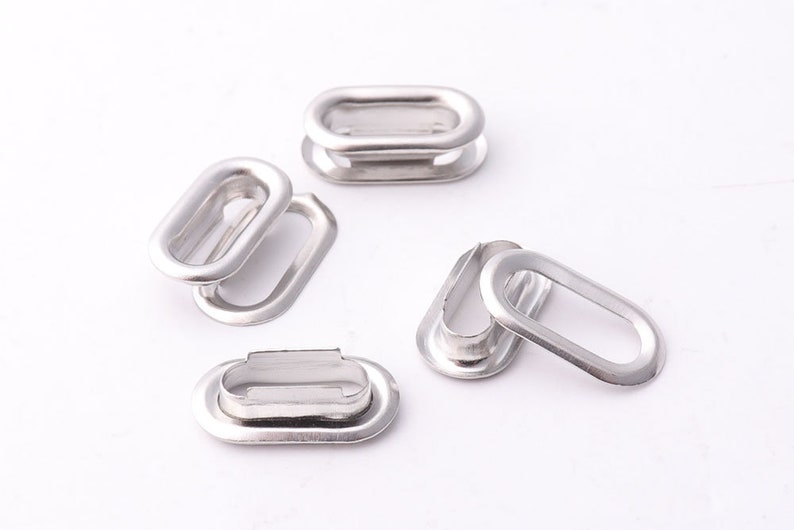 50set Oval Eyelet Grommets With Washer 7mm14mm Silver Etsy