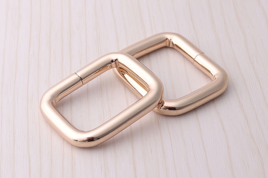 6pcs 26mm(inner) Heavy Duty Strap Rectangle Ring Gold Rectangular ...
