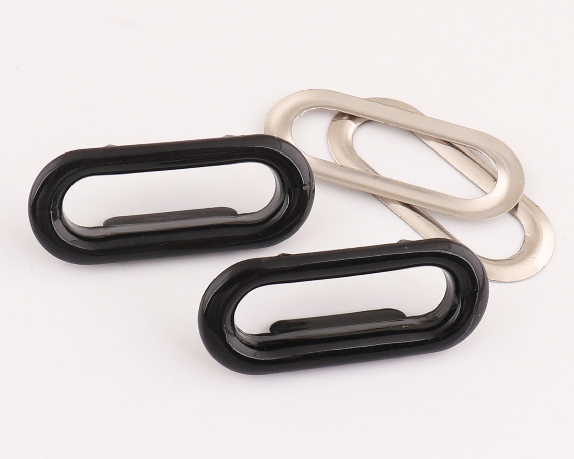 Oval Eyelet Grommets With Washer 1 Inch Innerblack Metal Etsy