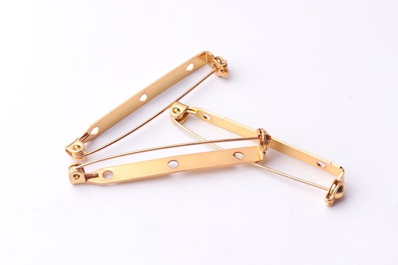 50-Piece Heavy Duty Safety Pin Set For DIY Crafts - Alloy Metal Brooch Pins With Holes For Jewelry Making