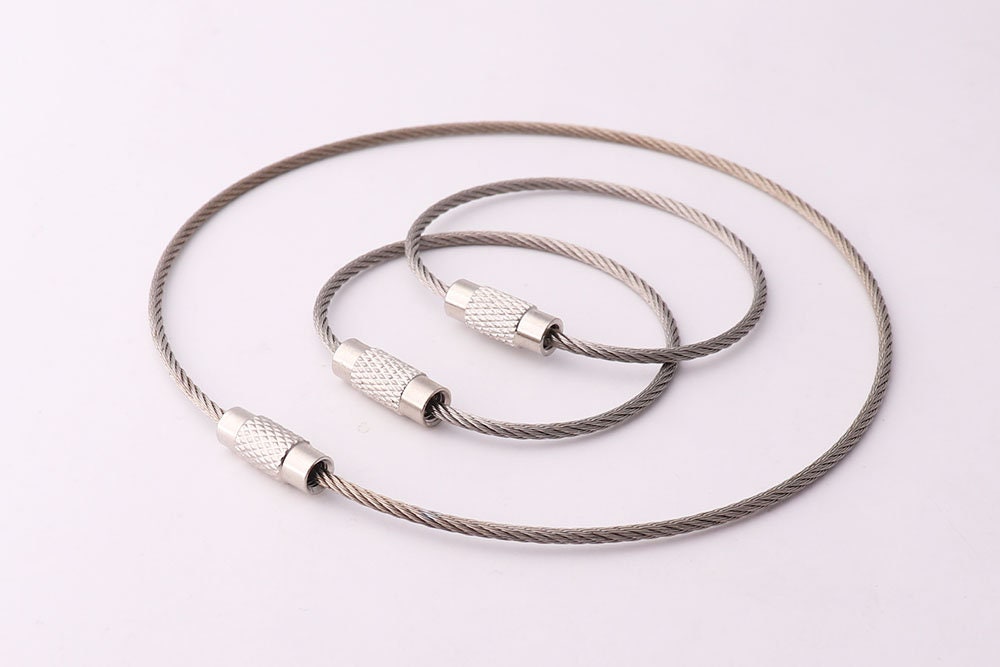 10pcs Wire Keyring Wire Keychain Cable Key Ring Key Holder Etsy