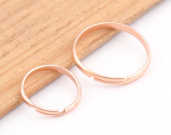 20pcs Rose gold Adjustable ring blanks ring bases jewelry rings adjustable rings blanks rings DIY jewelry making rings