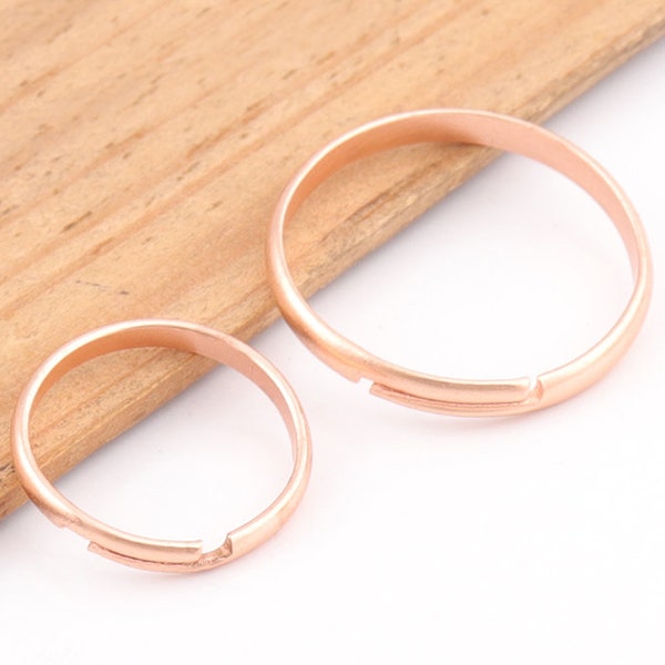 20pcs Rose gold Adjustable ring blanks ring bases jewelry rings adjustable rings blanks rings DIY jewelry making rings