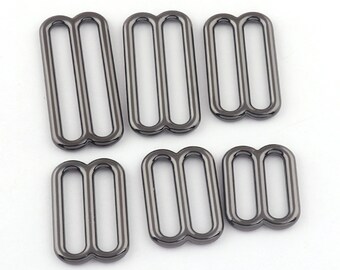 Gunmetal 25mm/30mm/32mm/38mm/45mm/50mm Adjuster slide buckle rectangle buckles bag strap belt slide buckle for bags fingdings-4pcs