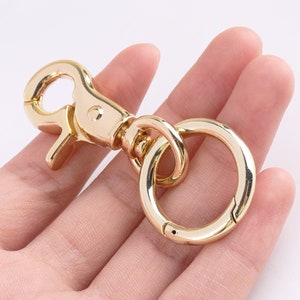Swivel Clasp Trigger Clasp Snap Hook with Spring Rings O Rings,Bag Hardware Purse Strap Supplies 6pcs