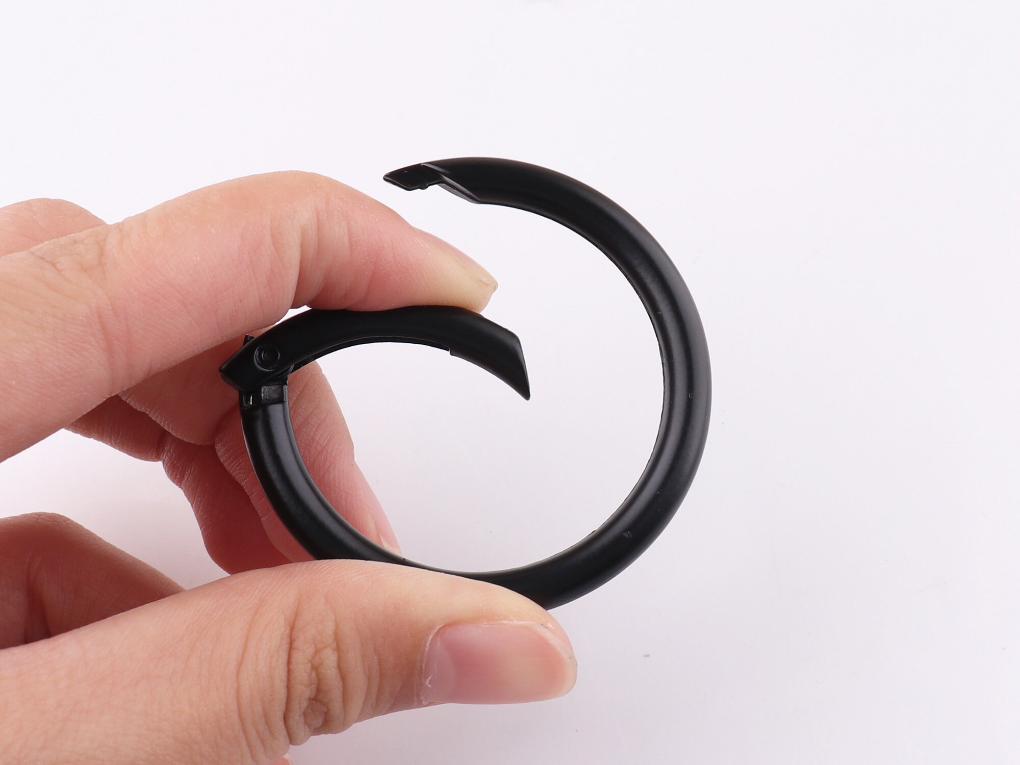 Spring Gate Ring,38mm (1 1/2'') Round Spring Snap Hooks Gate Ring Black ...