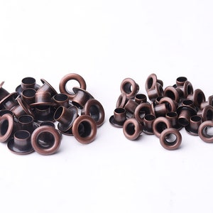 100pcs Copper Eyelets Grommets 6mm 8mm Brass Grommets Eyelets Metal eyelets For Leathercraft shoes strap purse making