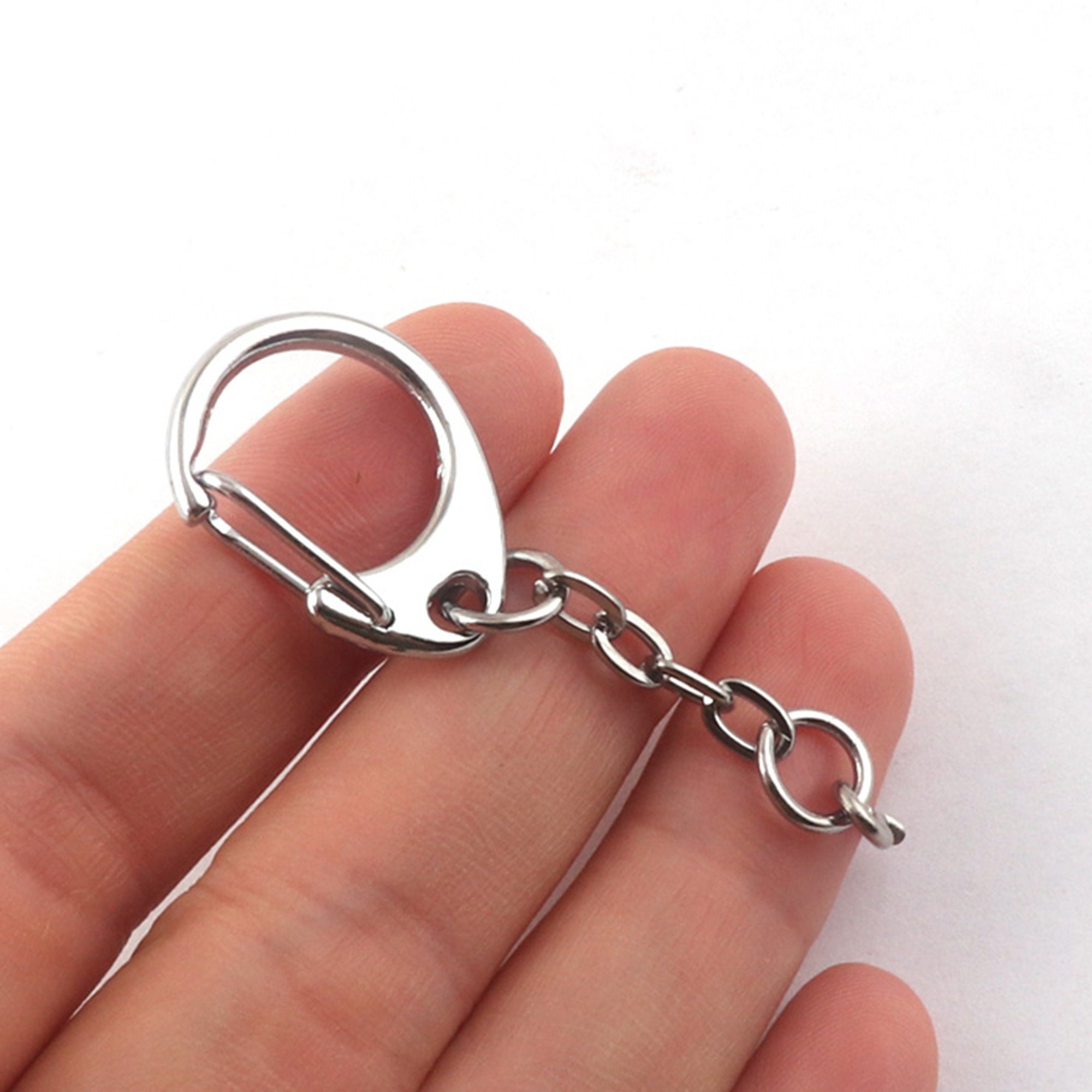 10pcs Key Chain With Screw Push Gate Snap Hooks Lanyard Clasp