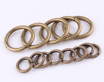Bronze O rings,Open Jump Rings Seamed O Ring Buckle Purse/Bag Rings Webbing Strap Buckle Rings 8/16mm  50pcs