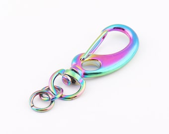 Cierre de resorte arco iris 3/8"pulgadas (9 mm) gancho de gancho de puerta de empuje gancho Push Gate cerdas de cierre clips para llaveros de llavero