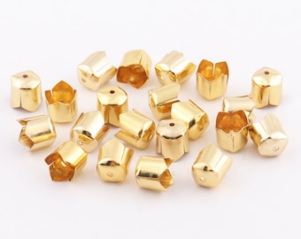 Gold tassel cap bead caps end caps For 7mm Beads Gold End Caps Cord Ends Cap tassel findings