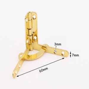 4pcs Gold Box charnière Quadrant charnière métallique boîte charnières boîte à bijoux charnière support charnière meubles charnières boîte quincaillerie