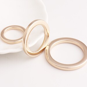 4pcs O Rings Flat Round Rings Purse Rings Strap Connector Rings Bag Hardware Gold More Size