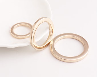 4pcs O Rings Flat Round Rings Purse Rings Strap Connector Rings Bag Hardware Gold More Size