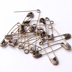 50 Stück Sicherheitsnadeln 27 mm * 5 mm Bronze Sicherheitsnadel Brosche Pins Kilt Pins