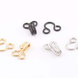 Hook and Eyes 50set 6mm wide Hook and Eye clasp Hook and Eyes Fasteners for Dresses Shirts Bra Making