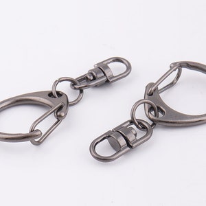 10pcs Gunmetal Key Chain Clasp Push Gate Snap Hooks Lanyard Clasp Swivel Connector Diy Jewelry Making