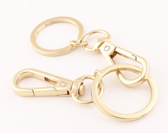 Key Chains Gold Key Ring with Swival Clasp and Euro Beads - DG-KC7