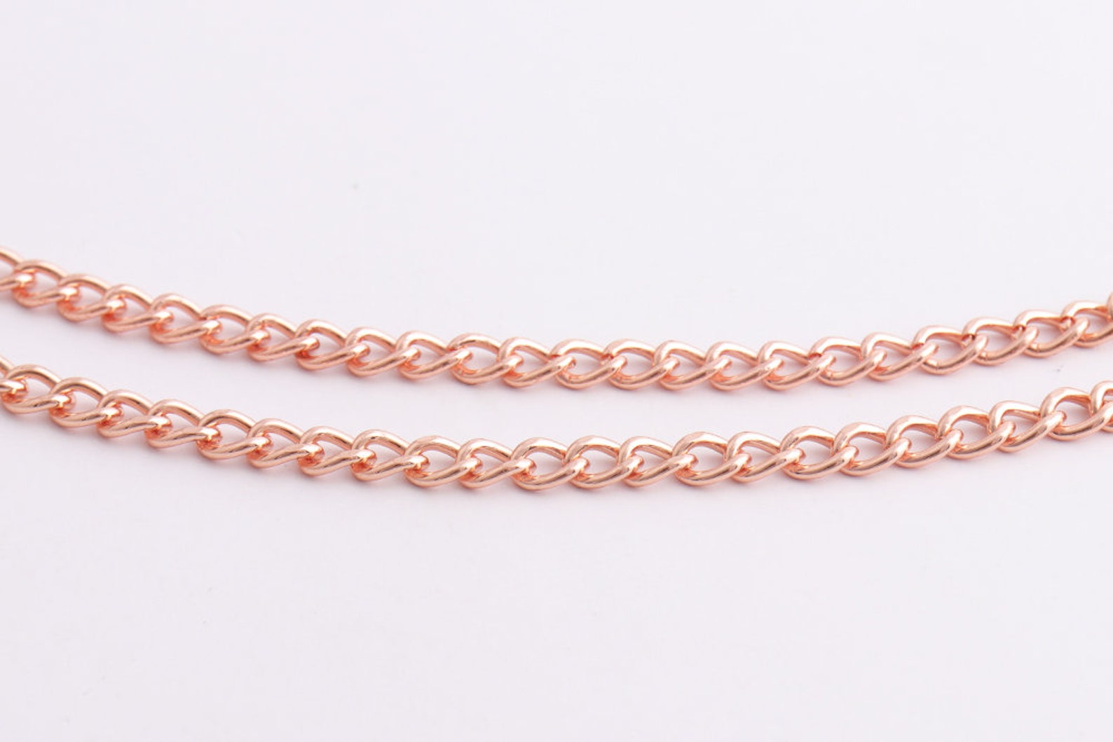 Rose Gold Chains 6mmw Link Chains Twisted Chain Curb Chain Etsy