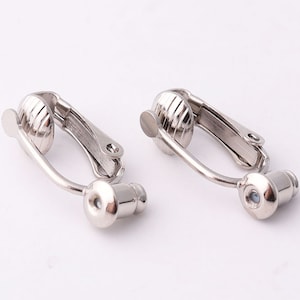 6pairs Silver Clip on Earring converter no tools necessary clip earring adaptor adapter of stud to clips comfortable clip on earrings