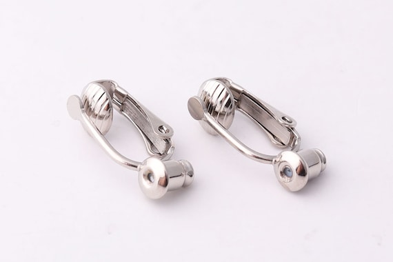 6pairs Silver Clip on Earring converter no tools necessary clip earring  adaptor adapter of stud to clips comfortable clip on earrings